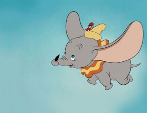 Dumbo and his magic feather (Walt Disney) 